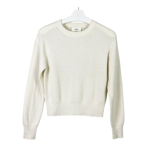 Aritzia Wilfred Manila Wool Cotton Blend Sweater Cream - Picture 2 of 9